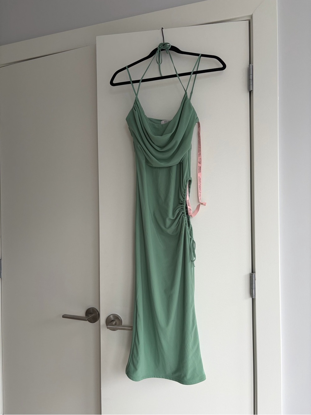 Oh Polly Sage Green Cut Out Hip Midi Dress